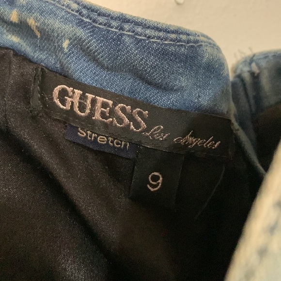 Vintage Late 80s Early 90s Guess Strapless Acid Wash Denim Bubble Mini Dress - Picture 9 of 9